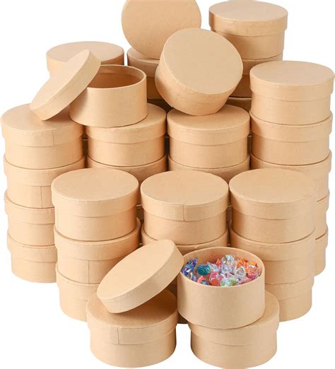 Geyee Pcs Round Paper Mache Box Small Gift Box With Lid Inch