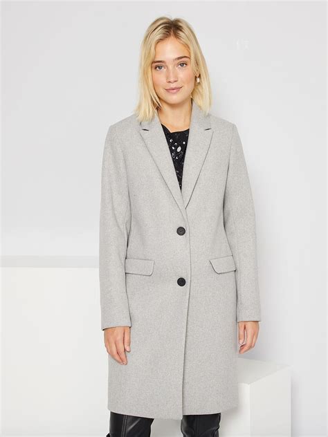 Manteau Effet Lainage Gris Kiabi