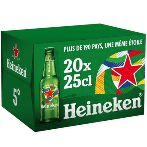 Bière Blonde 5 HEINEKEN le pack de bouteilles à Prix Carrefour