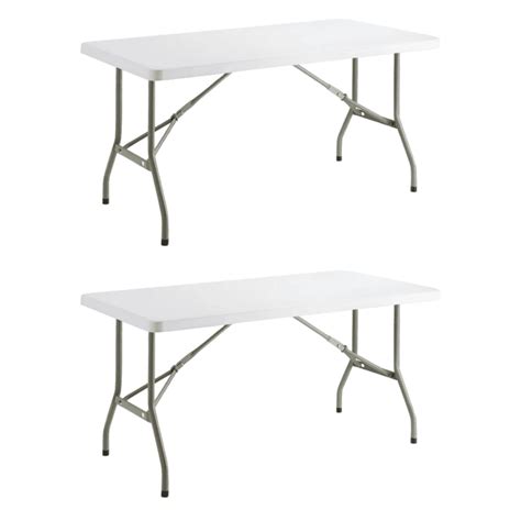 Buy 2 Pack 5 Feet X 30" Heavy-Duty Granite White Plastic Folding Table ...