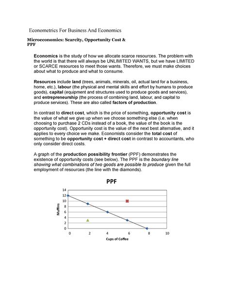 PPF These Are Short Lecture Notes For Econometrics For Business And