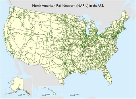 North American Rail Network In Us Mapporn