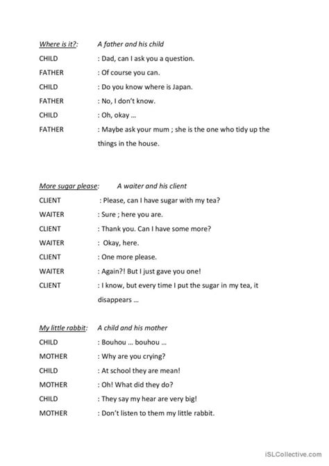 Funny Dialogues To Play Discussion S… English Esl Worksheets Pdf And Doc