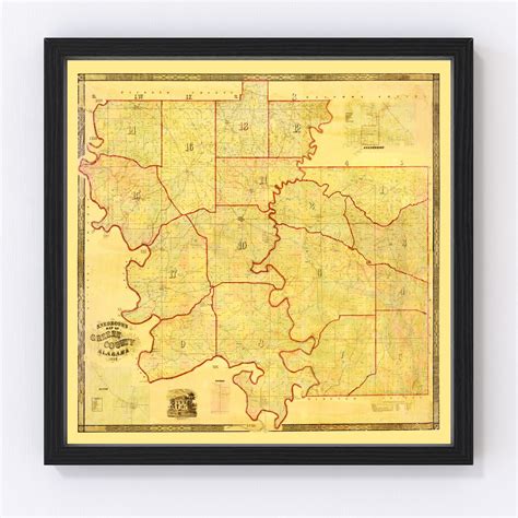 Vintage Map of Greene County, Alabama 1856 by Ted's Vintage Art