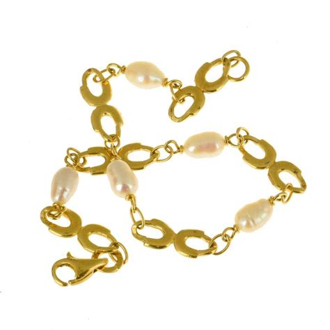 18 Kt Yellow Gold Bracelet Freshwater Pearl Catawiki