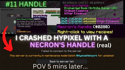 I Crashed Hypixel Skyblock With A Necron S Handle Youtube