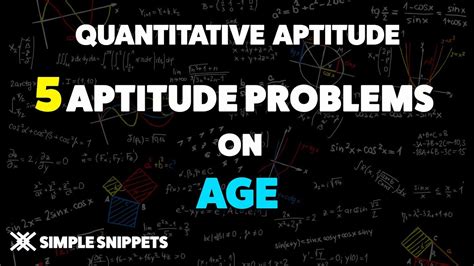 Aptitude Problems On Age Age Concept Important Formulas