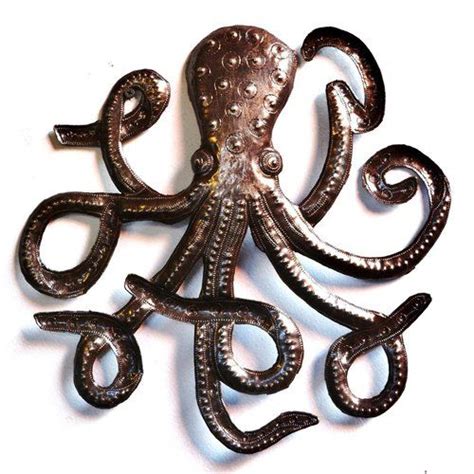 Octopus Steel Metal Sea Wall Art Haitian Recycled Decor Ocean Marine