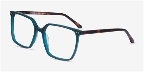 Ephemeral Square Teal Tortoise Glasses for Men | Eyebuydirect Canada