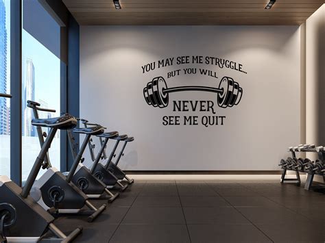 Gym Wall Decal You May See Me Struggle Motivational Quotes Etsy Gym