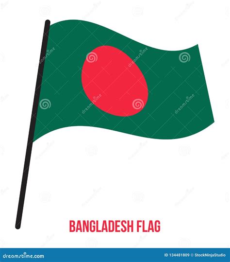 Bangladesh Flag Waving Vector Illustration On White Background