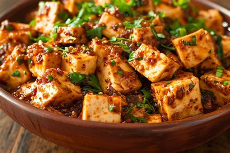 Premium Photo Mapo Tofu Sichuan Cuisine Chinese Food Selective Focus