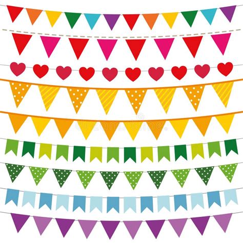 Colorful Bunting Flags Set Stock Vector Illustration Of Vector 86717636