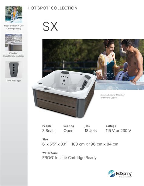 Hot Spring SX 3 Person Hot Tub Hot Tub In Stock Healthmate Hot Tubs