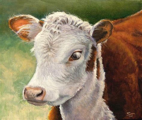 Herford Calf Painting By Susan Jenkins