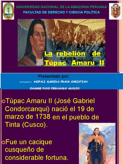 La Rebelion De Tupac Amaru Exposicion Unap Pdf