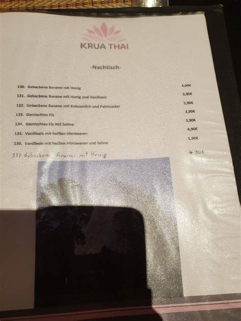 Speisekarte Von Krua Thai Restaurant Speyer