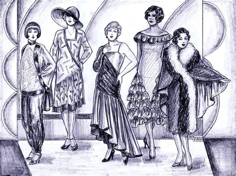 1920s British Fashions Drawing By Mel Thompson