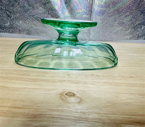 Vintage Uranium Glass Footed Banana Split Dish Etsy