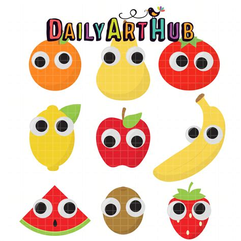 Fruits With Googly Eyes Clip Art Set – Daily Art Hub // Graphics ...