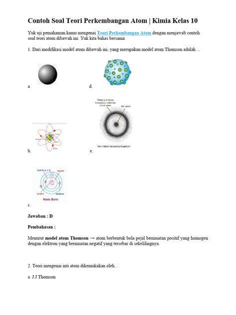 Contoh Soal Teori Perkembangan Atom Pdf