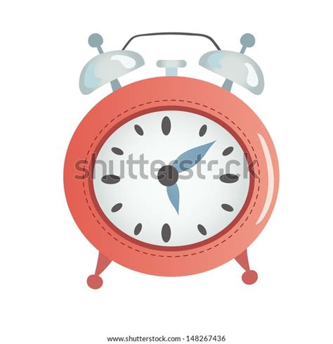 Cartoon Red Alarm Clock Stock Vector (Royalty Free) 148267436