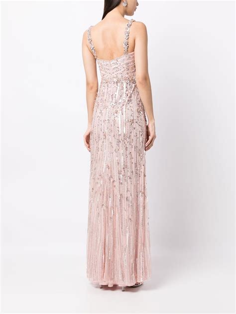 Jenny Packham Bright Gem Sequin Gown Pink FARFETCH