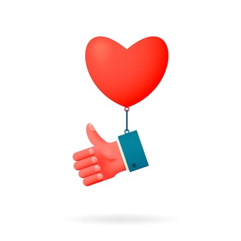 Premium Vector Thumbs Up And Heart Icon