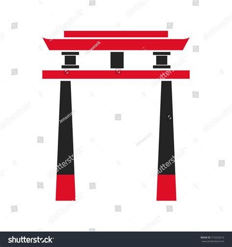 Gate Japanese Architecture Symbol Stock Vector (Royalty Free) 573243310 ...