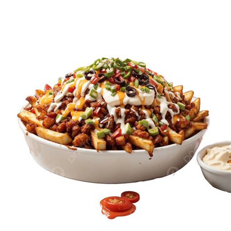 Satisfy Your Cravings Featuring A Hearty Serving Of Loaded Fries With All The Toppings