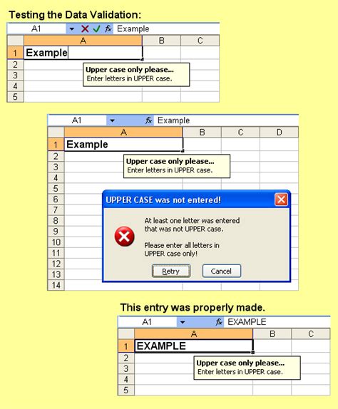 Toms Tutorials For Excel Forcing Entries In Upper Case Tom Urtis