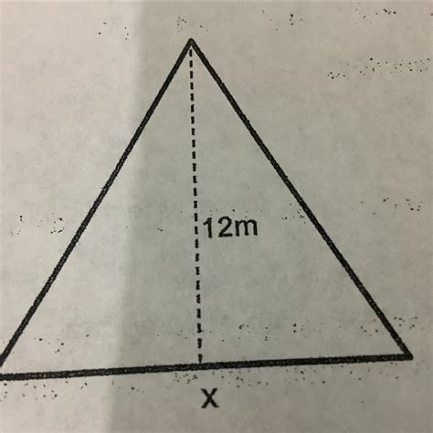 Calcula la medida de la base del siguiente triángulo si sus área es de