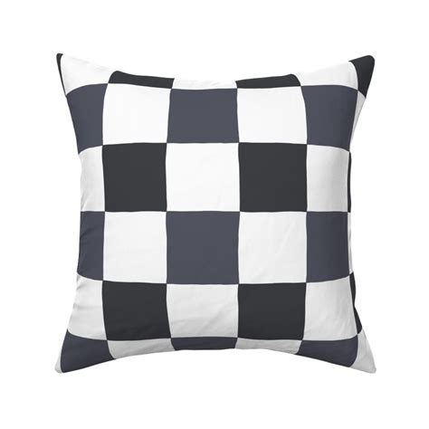 Hand Drawn Check Checkerboard In Black Fabric Spoonflower