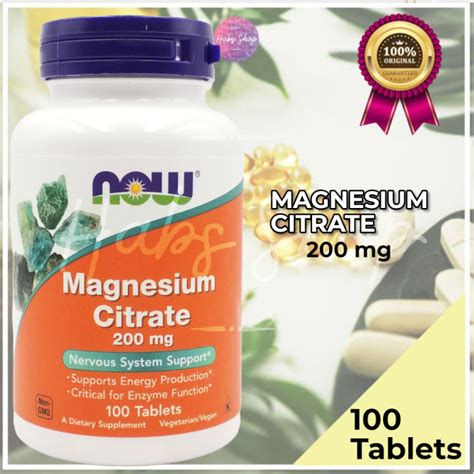 Now Foods Magnesium Citrate Mg Tablets Lazada Ph