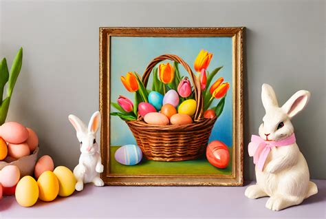 easter basket painting  stock photo public domain pictures