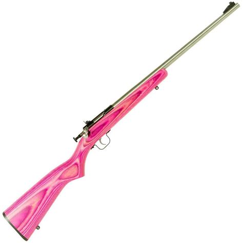 Crickett Pink Laminate Stock Stainless Compact Rifle - 22 Long Rifle For Sale - Crickett Firearms