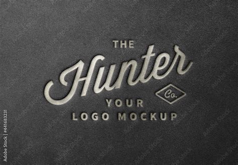 Embossed Leather Logo Mockup Stock Template Adobe Stock