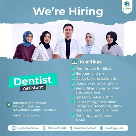 Lowongan Kerja Dokter Gigi Asisten Dokter Bfresh Dental Care