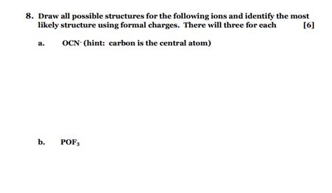 Solved Draw All Possible Structures For The Following Chegg