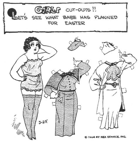 See What Babe Has Planned For Easter 1934 Paper Dolls Vintage Paper