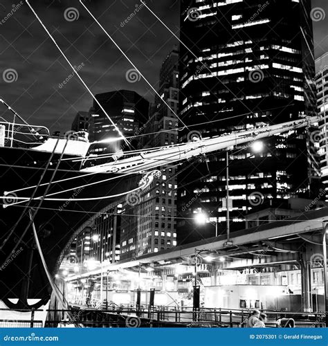 Sailing Ship Prow & Skyline of New York Stock Image - Image of york ...