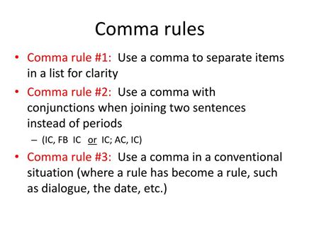 PPT - Comma rules PowerPoint Presentation, free download - ID:2517979