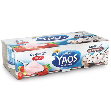 Yaos Nestlé Yogur griego sabor fresa y de stracciatella Nestlé Yaos