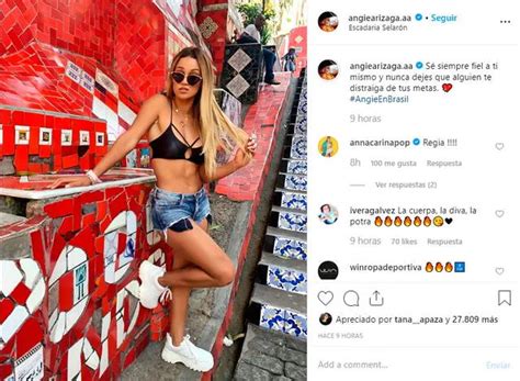 Angie Arizaga posa en bikini aprovechando su estadía en Brasil