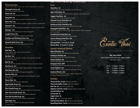 Online Menu Of Exotic Thai Cafe Restaurant Woodland Hills California 91364 Zmenu