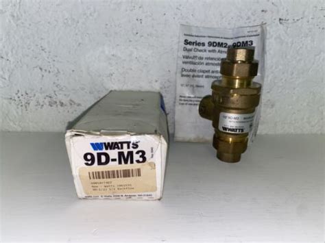 Watts Pn12 9d M3 0061935 Dual Chek Valve Watmospheric Vent Brass Fnpt 98268221794 Ebay