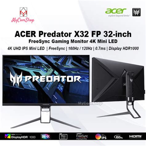 Jual ACER PREDATOR X32 FP 4K MINI LED FREESYNC GAMING MONITOR 32 INCH