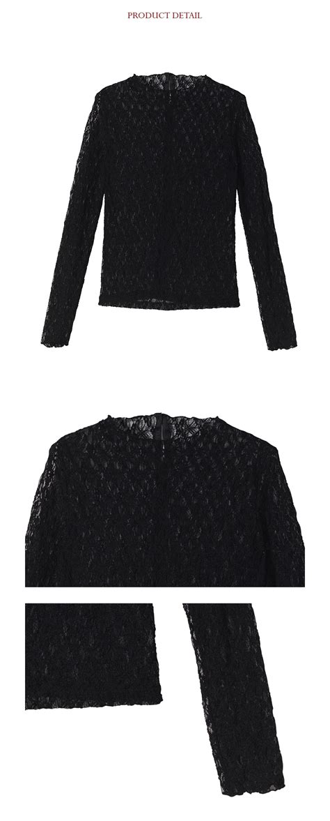 Lace Slim Fit Top Black 감도 깊은 취향 셀렉트샵 29cm