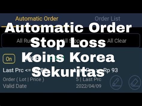 Cara Pasang Stop Loss Koins Korea Investment Sekuritas YouTube