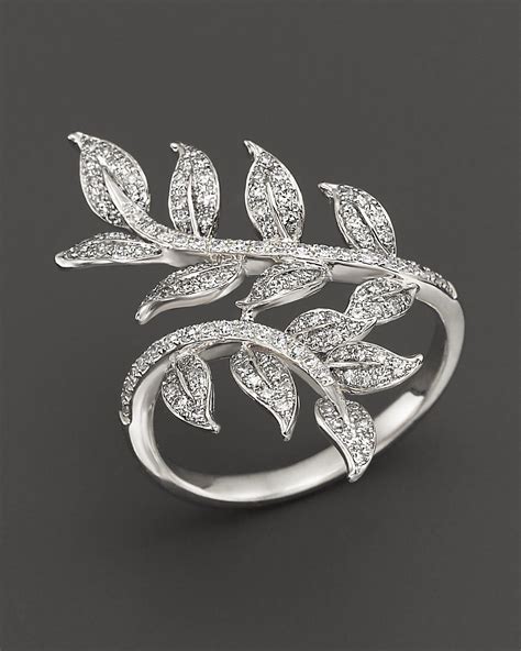 Bloomingdale S Diamond Leaf Ring In 14K White Gold 50 Ct T W